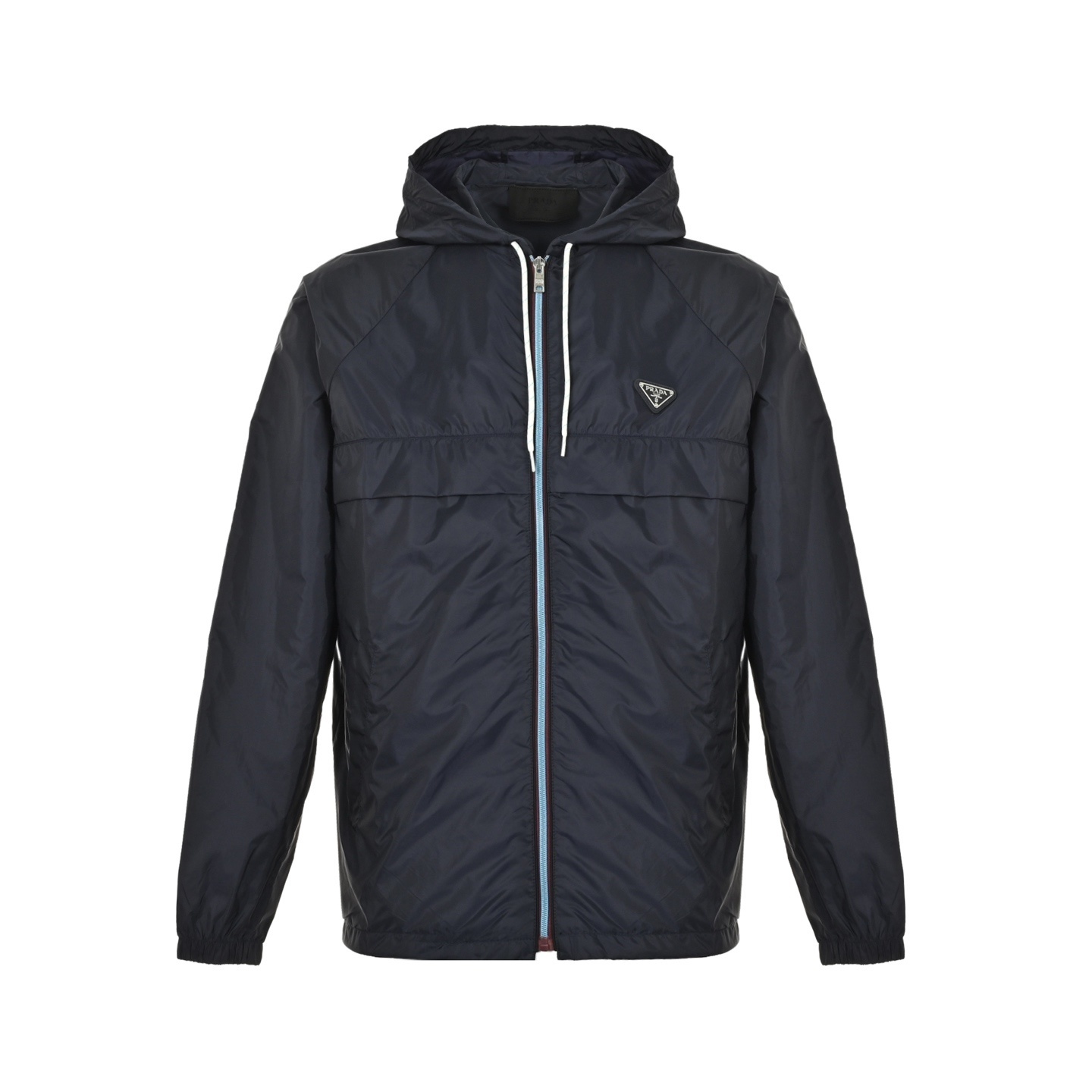 Prada 25Fw triangle logo contrast zip recycled nylon hooded jacket