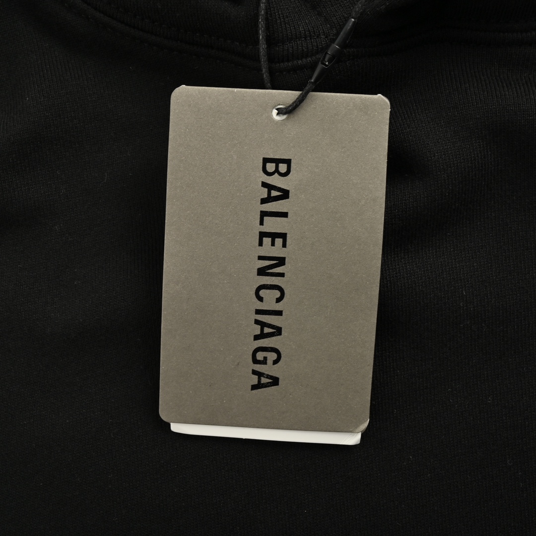 Balenciaga 24Fw double B patch and logo embroidered hooded sweatshirt