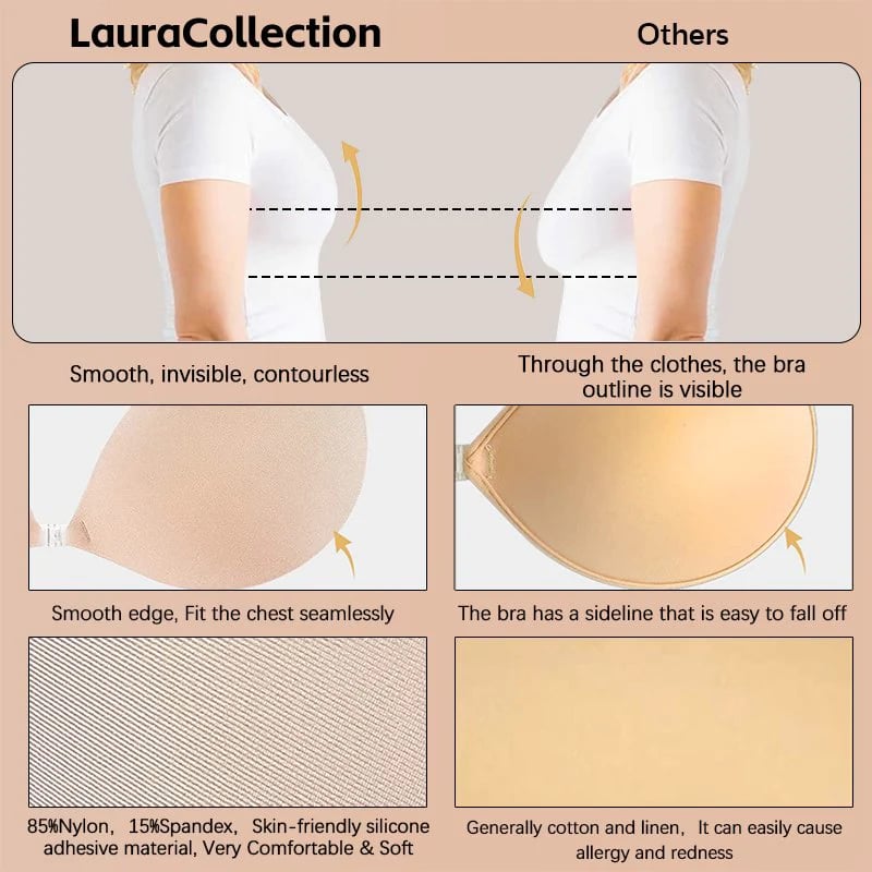 ⏰Last Day Promotion-[SAVE 50% OFF]--Adhesive Bra Backless Strapless Reusable Sticky Invisible Push Up Bra--BUY 1 GET 1 FREE