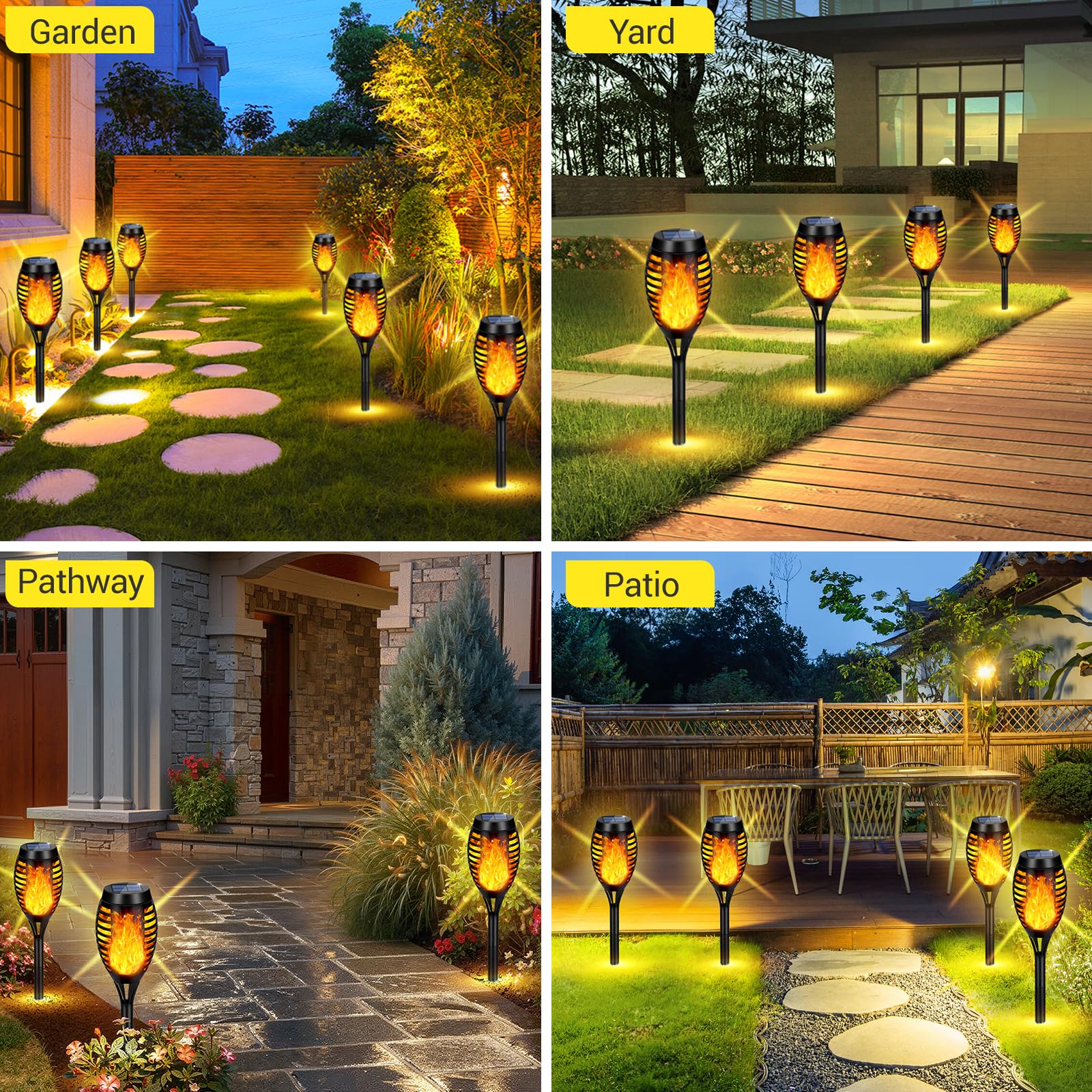 🔥ON SALE - 50% OFF🔥3 Pack Solar Torch Flickering Flame Lights