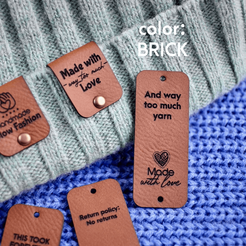Faux leather tags with funny hidden messages - Set of 10