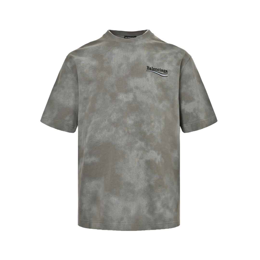 Balenciaga 24ss embroidered cola mud dyed short sleeves
