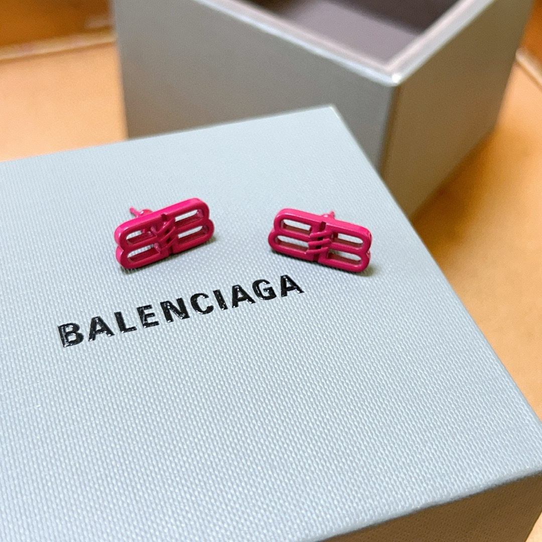 Balenciaga BB pink earrings