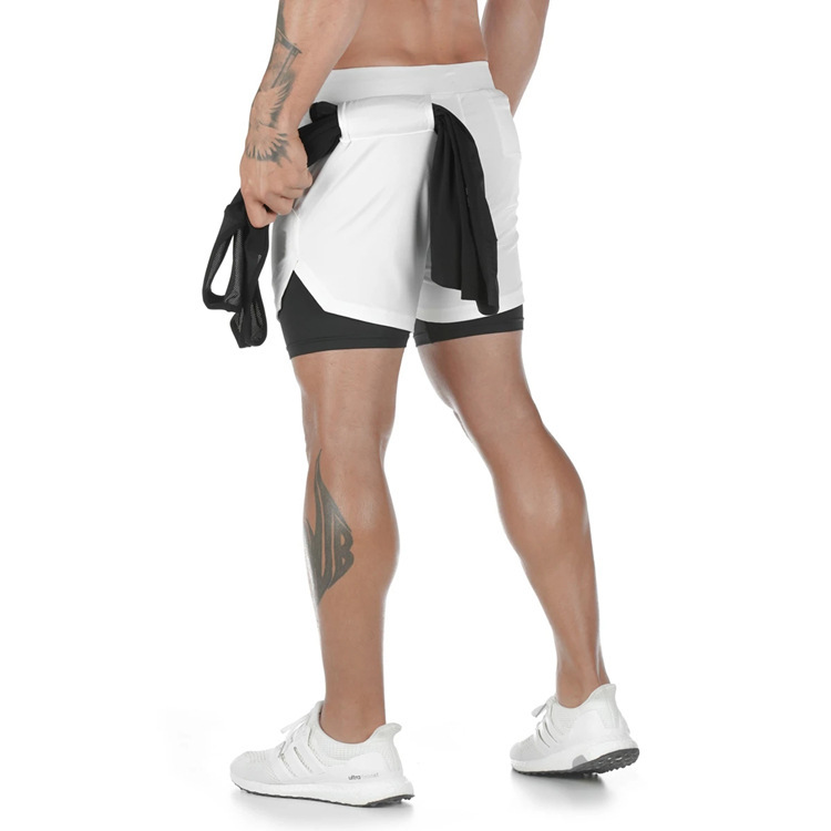 Summer sports shorts men's double-layer quick-drying breathable squat jogging casual pants basketball pants