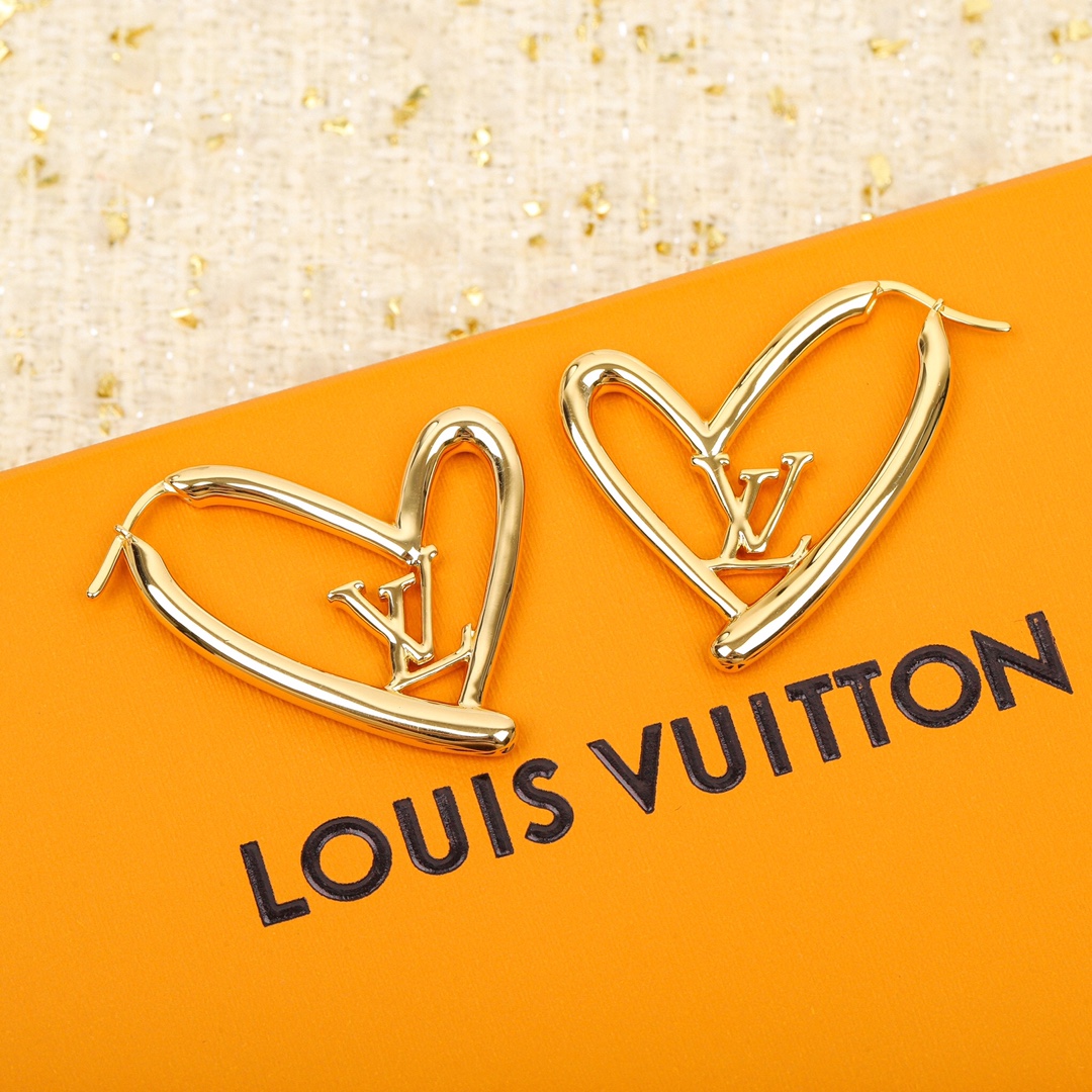 Louis Vuitton Hollow Heart Earrings