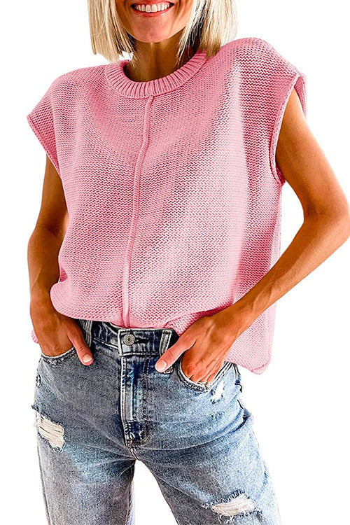 Heididress Crewneck Cap Sleeves Pullover Sweater