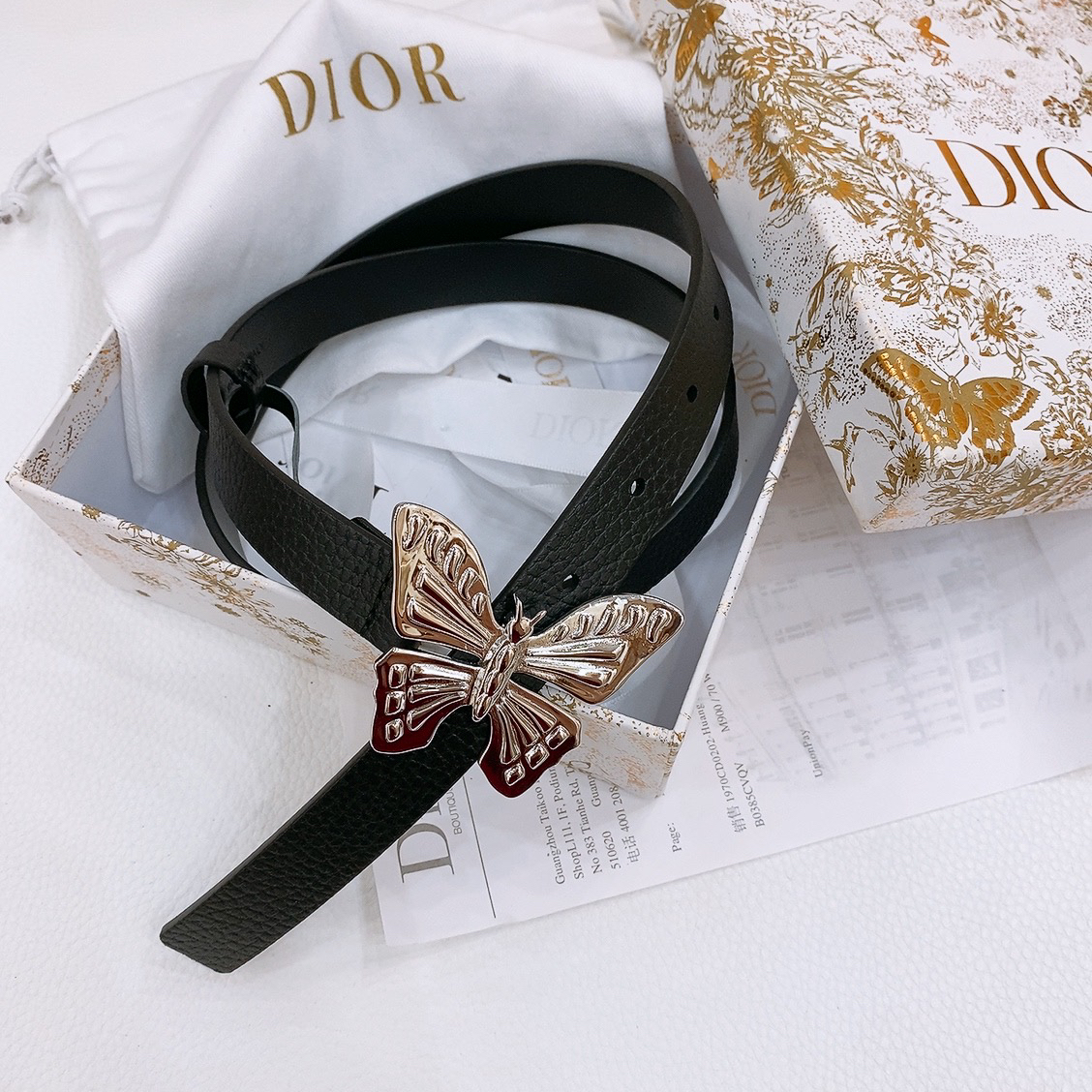 Dior Saddle Belt Cowhide Leather Belt 2.0CM Width
