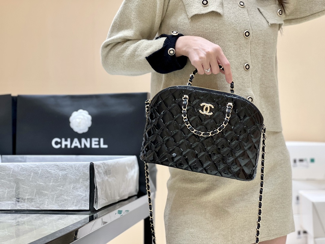Chanel 23S Spring/Summer Collection Patent Leather Shell Bag AP3969