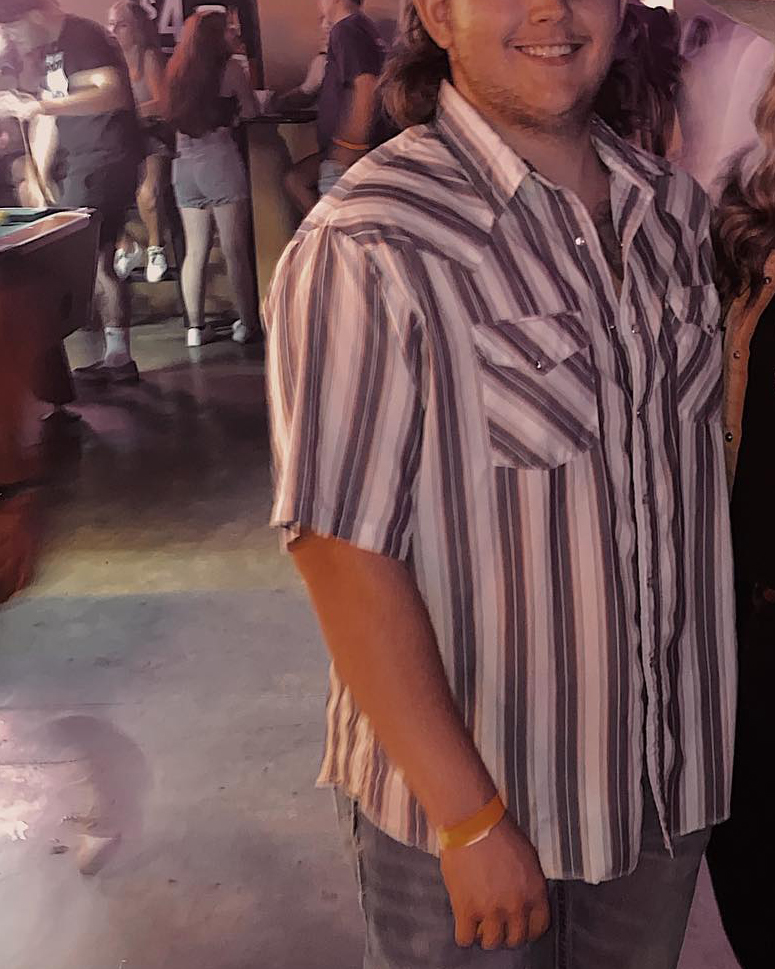 Men's Western Casual Gray Striped Shirt