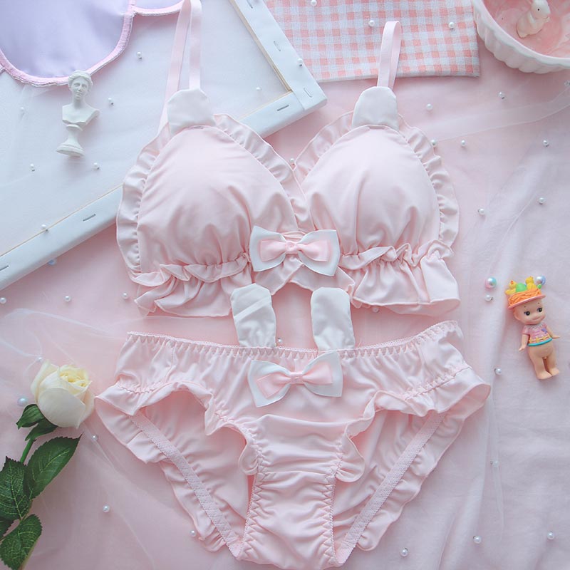 Rabbit Ears Bow knot Lingerie Set