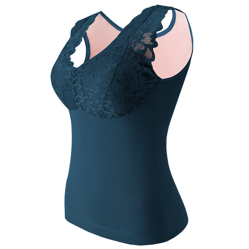 Winter Lady Thermal Lace Built-In Bra Vest Undershirt