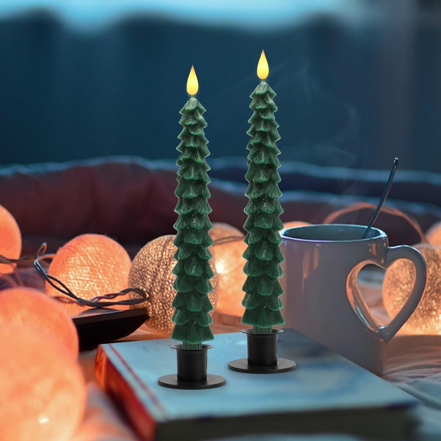 Christmas Tree Candles with Remote and Timer