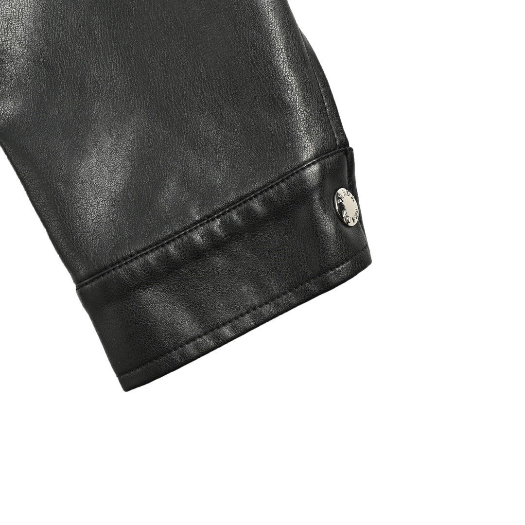 Prada 24Fw triangle logo leather jacket custom pebbled leather