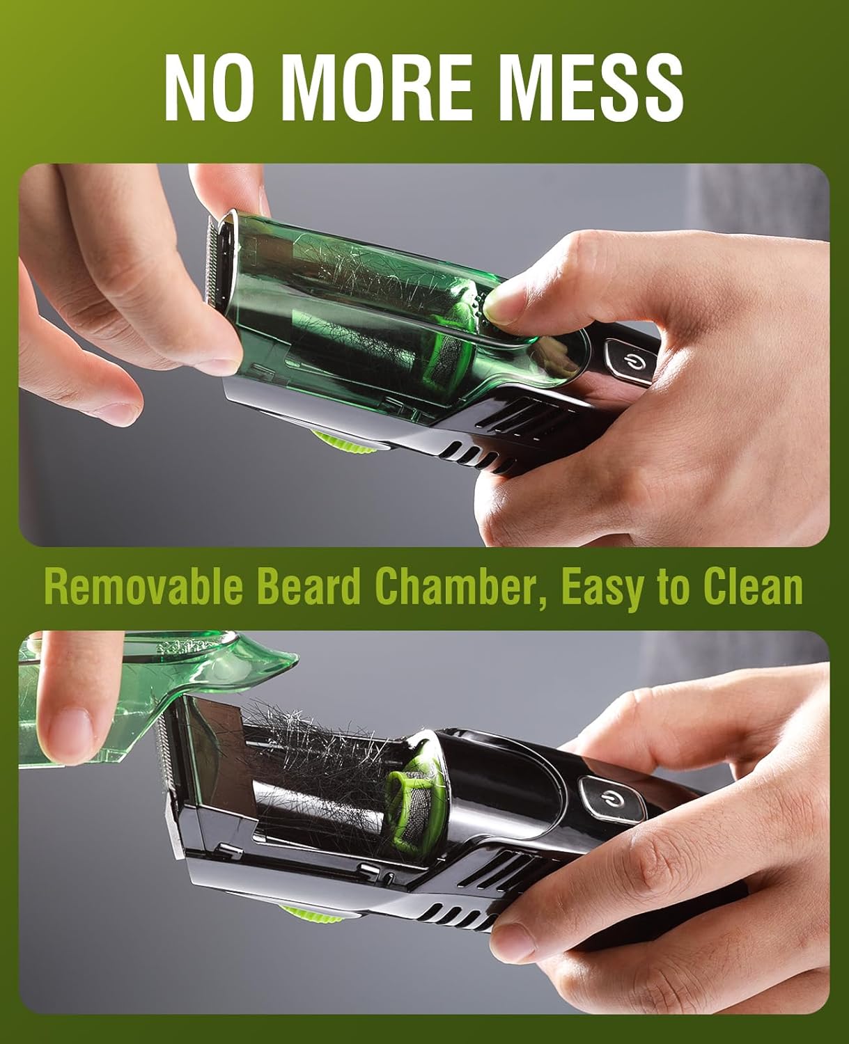 HOT SALE🔥Waterproof Rechargeable Vacuum Beard Trimmer for Men