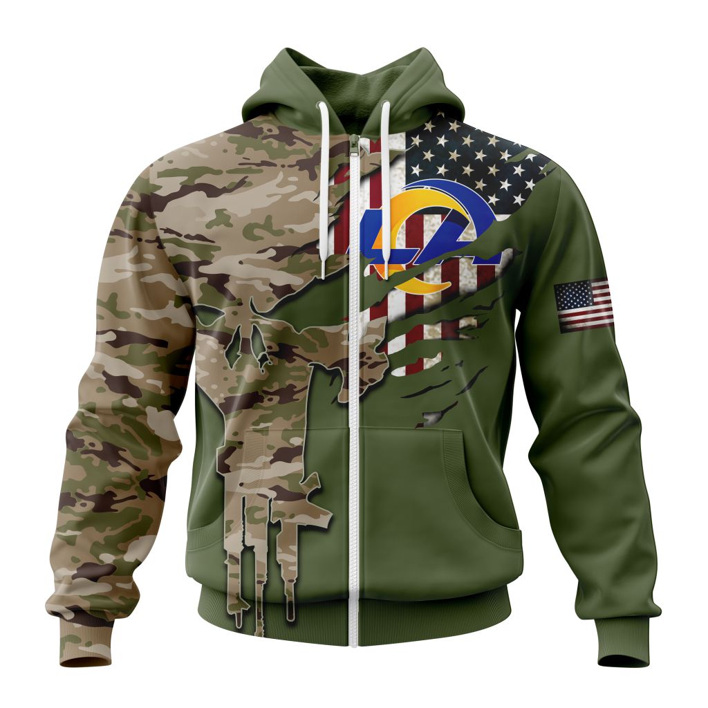 LOS ANGELES RAMS 3D HOODIE VETERANS DAY