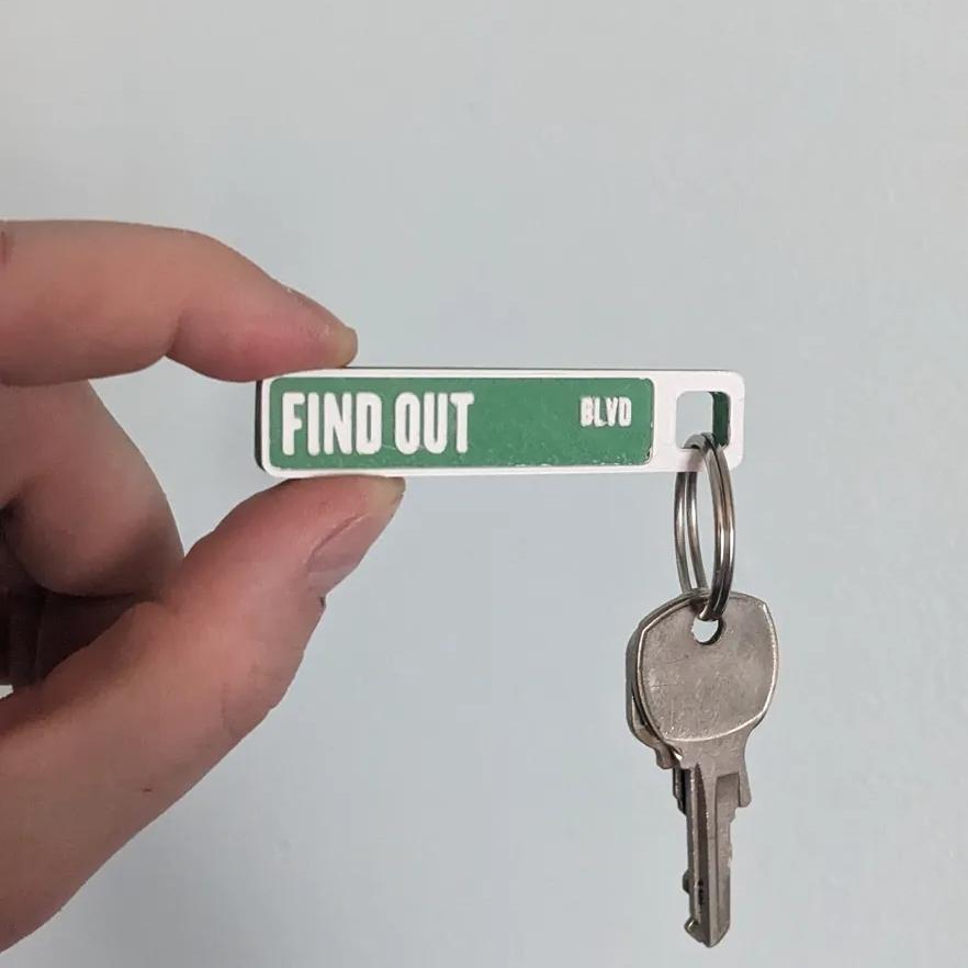 FAFO keychain double sided | corner of F around and find out