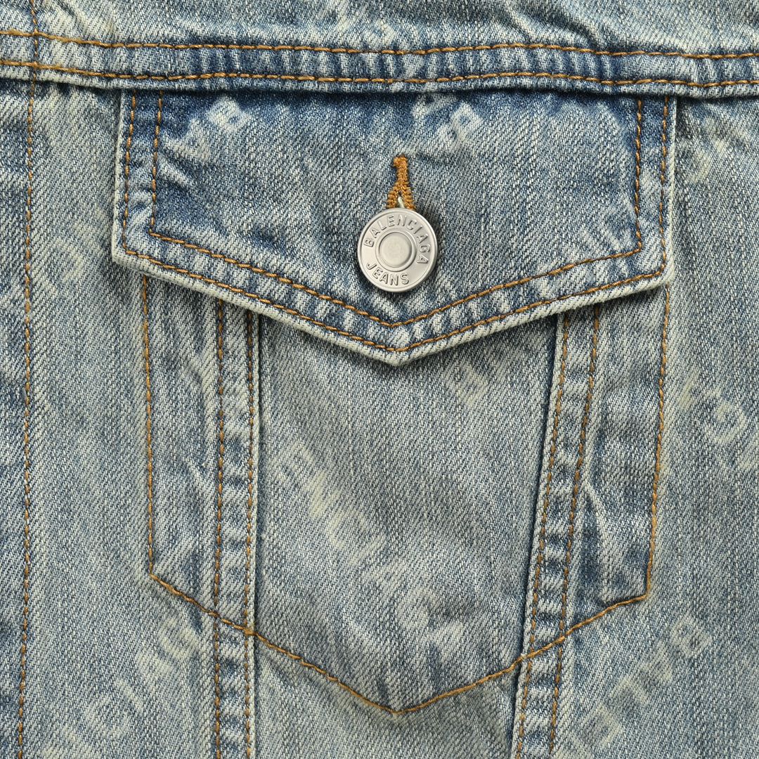 Balenciaga 24Fw laser-printed denim jacket