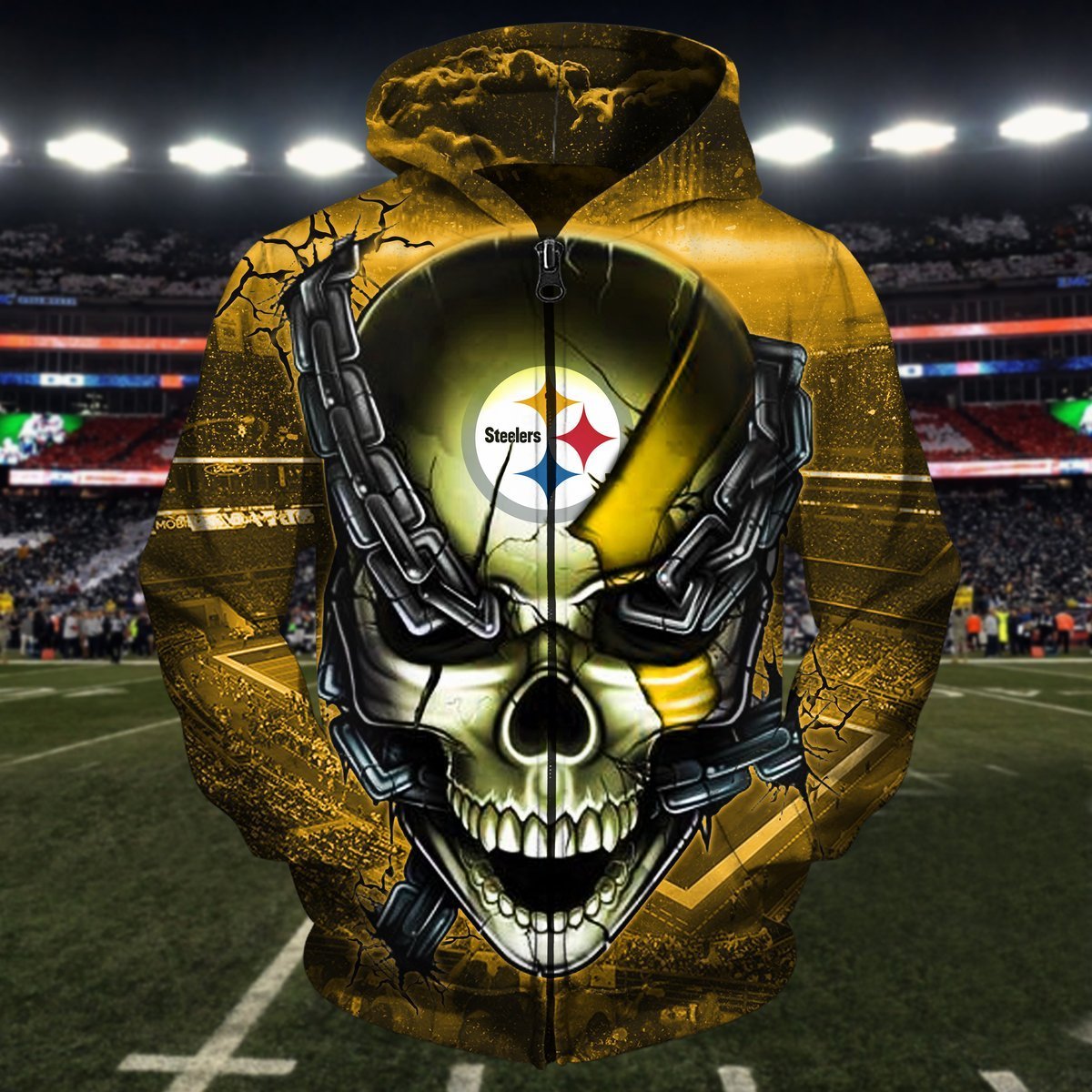 STEELERS HOODIE VIP27 SKULL