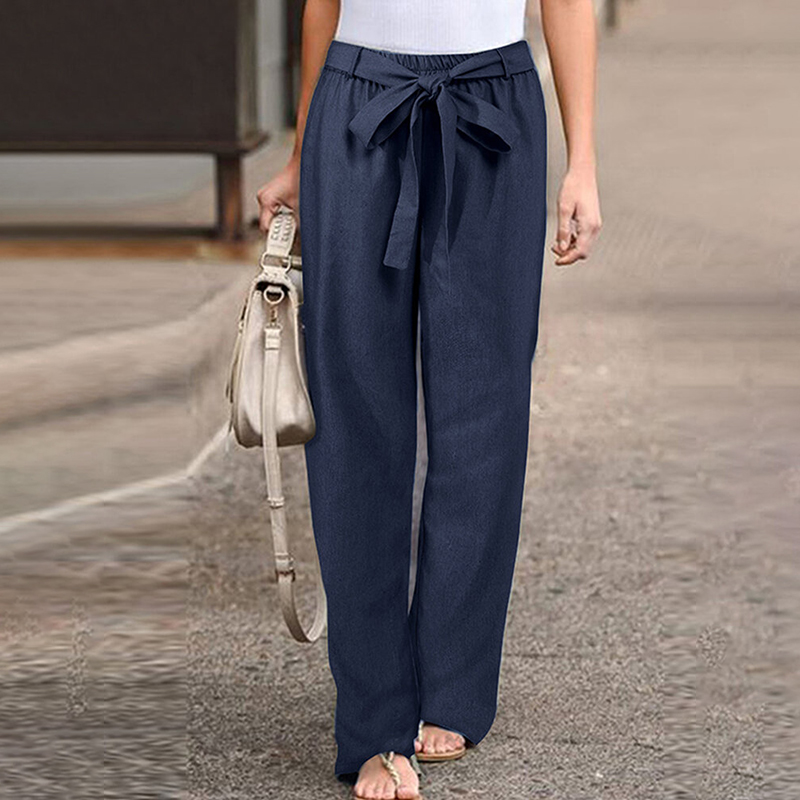 Casual Solid Color Pocket Loose Pants