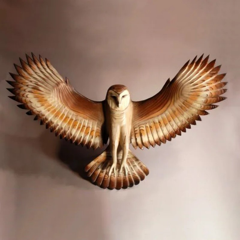 (🔥Father's Day Promotion 60% OFF)-Barn Owl Wall Art - Hand Carved Art-BUY 2 GET 10% OFF & FREE SHIPPING