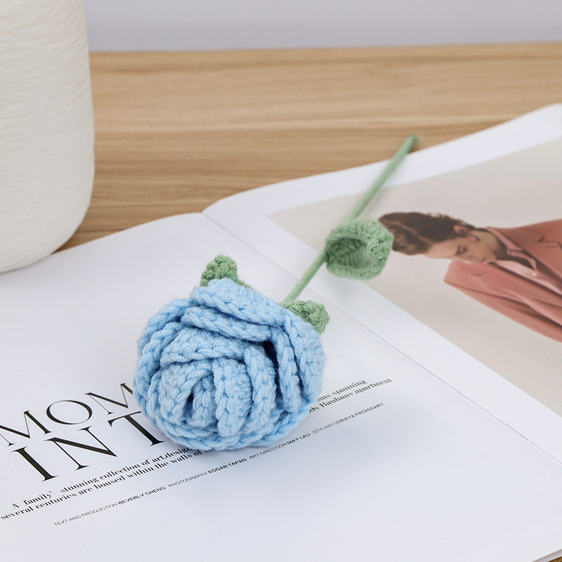 🔥Last Day 50% Off🔥Handmade Knitted Rose,Artficial rose faux flowers,Gift For Her,Present Accessories🌹