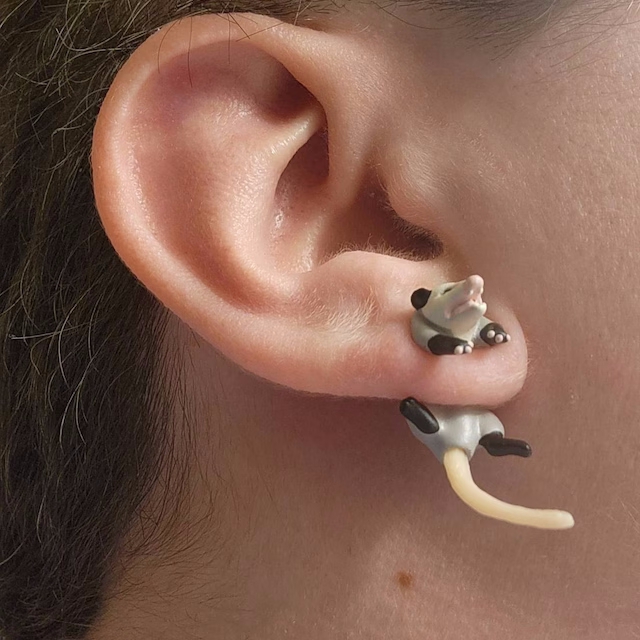 Opossum Earrings | Quirky Gift