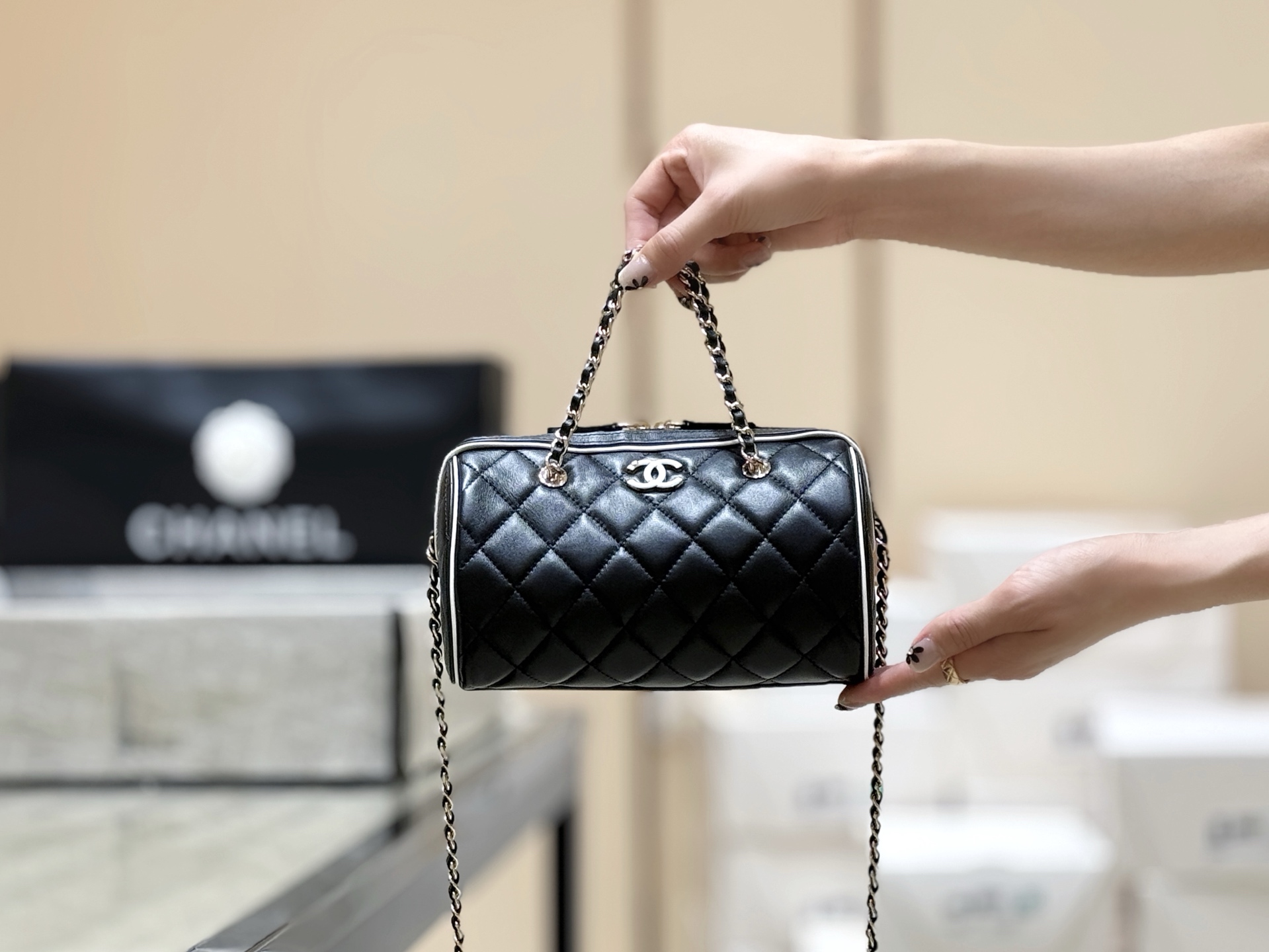Chanel 25P Spring/Summer Preview Collection Panda Bowling Bag AP45150
