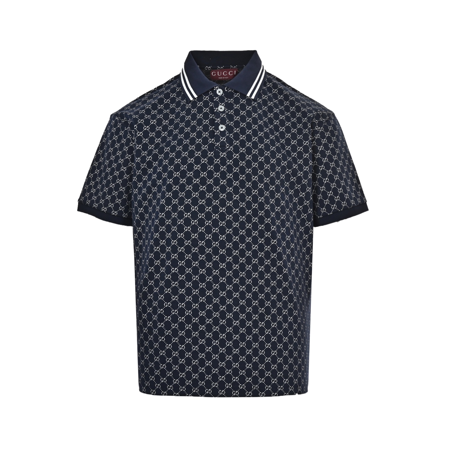 Gucci 25ss full print jacquard Polo short sleeve