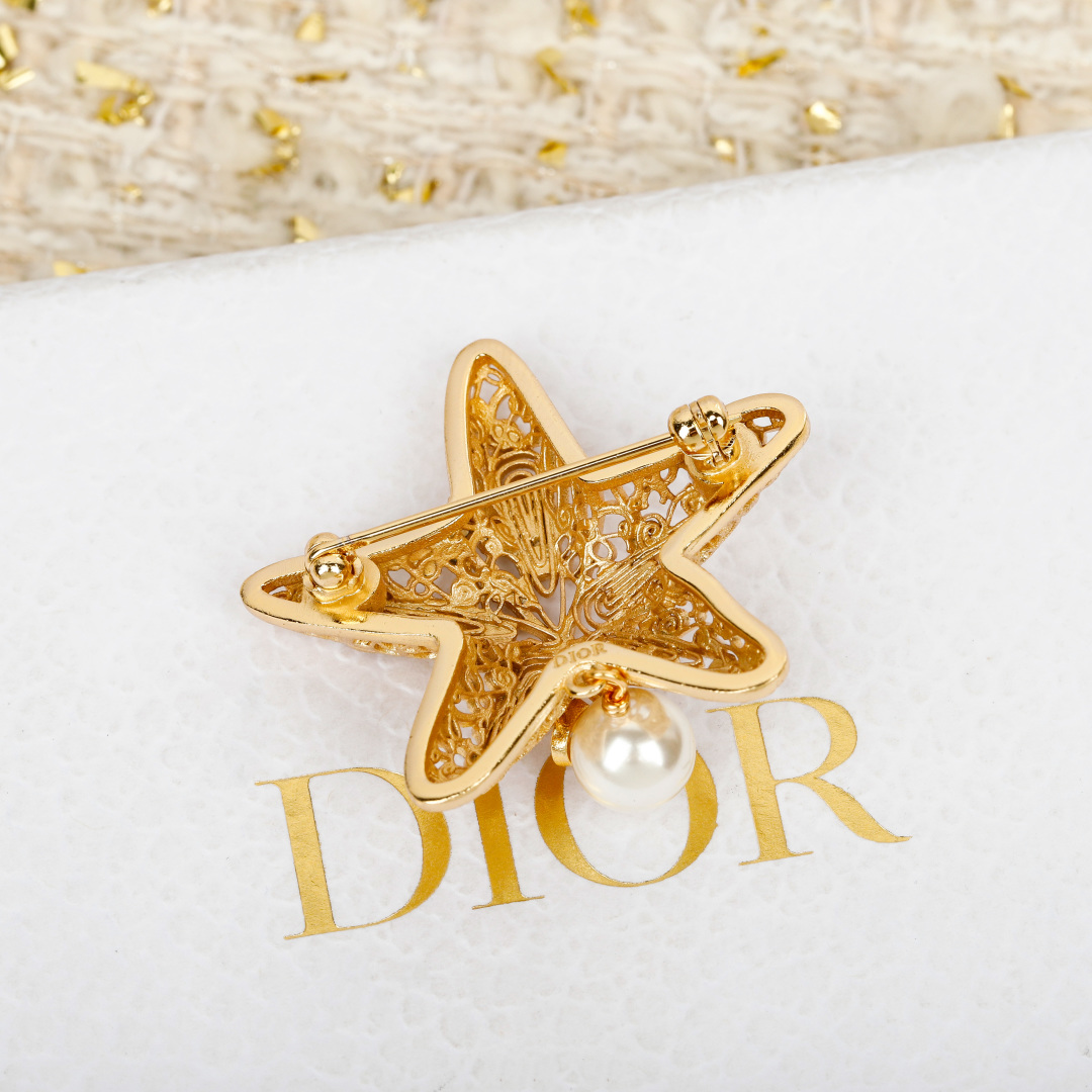 Dior Starfish CD Pearl Brooch