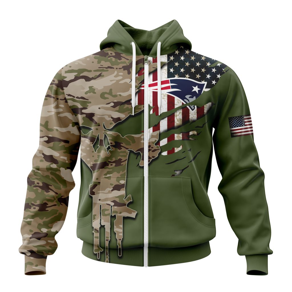 NEW ENGLAND PATRIOTS 3D HOODIE VETERANS DAY