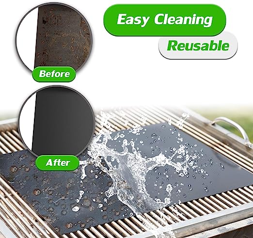 (🔥Last Day Promotion-SAVE 50% OFF)Reusable Non-Stick BBQ Grill Mats(Set of 2)-BUY 2 GET 1 FREE