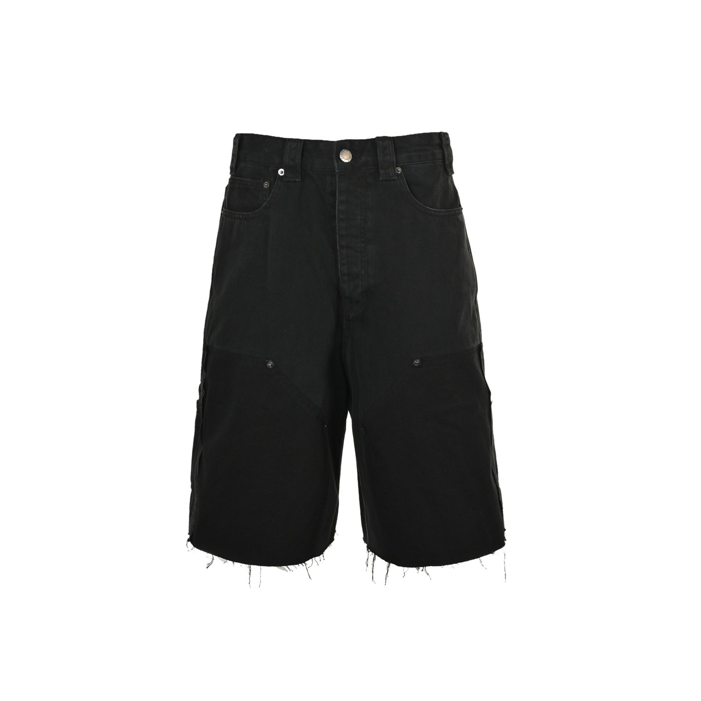 Balenciaga 25ss patchwork lumberjack denim shorts