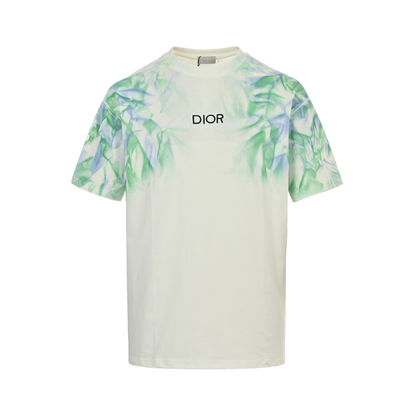 Dior 25ss hand-painted flame embroidered letter short sleeve