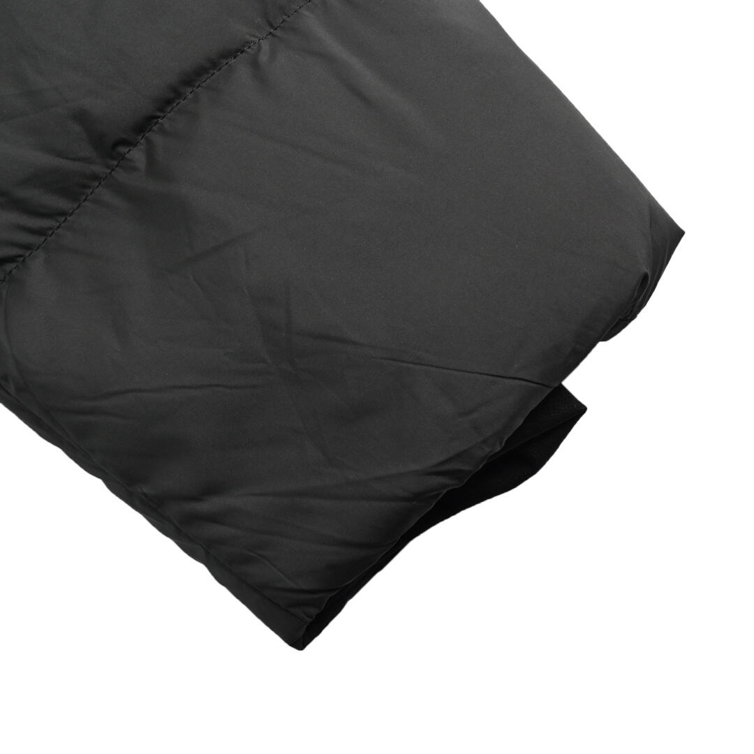 Moncler patchwork long hooded down jacket