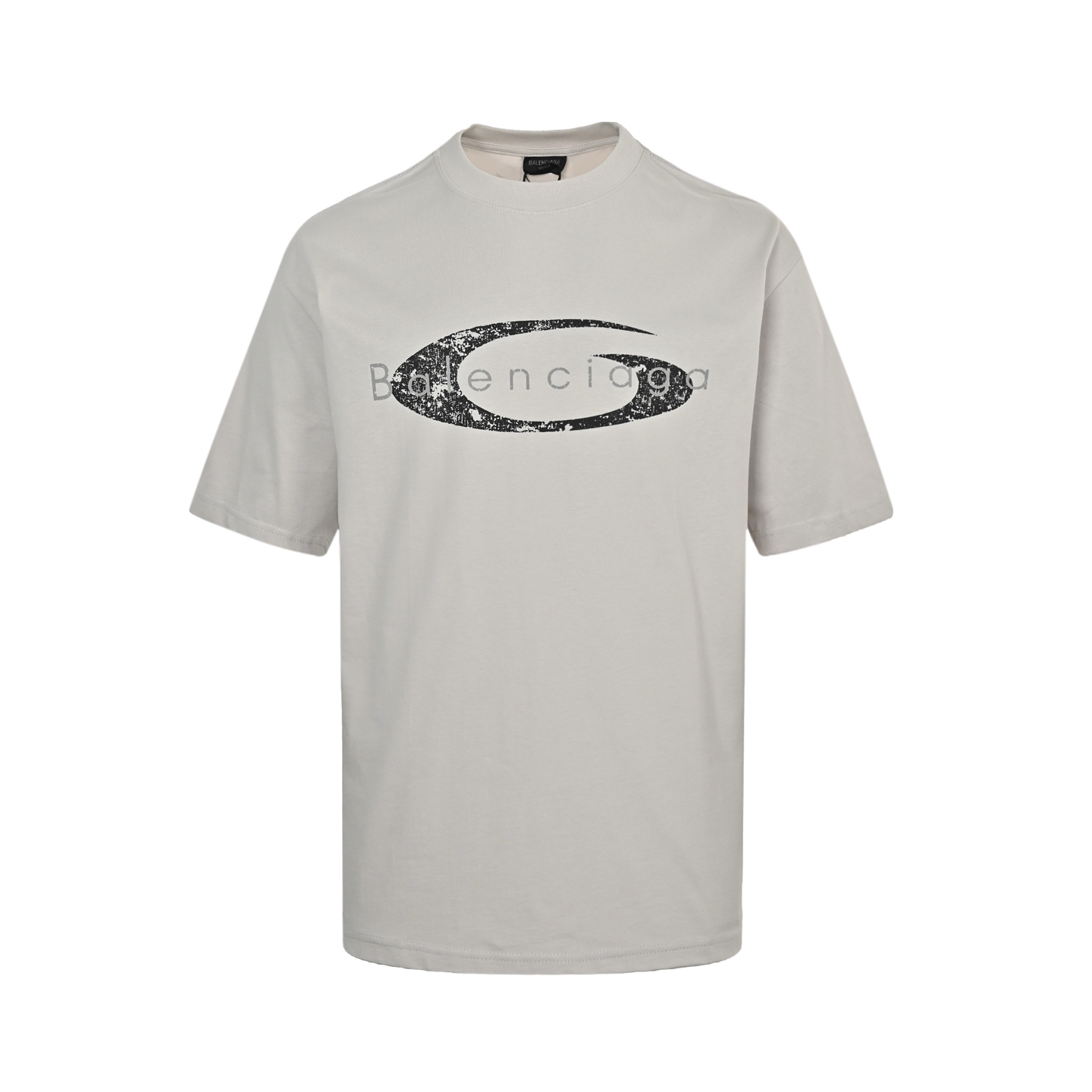 Balenciaga Gradient Logo Letters Round Neck Short Sleeve