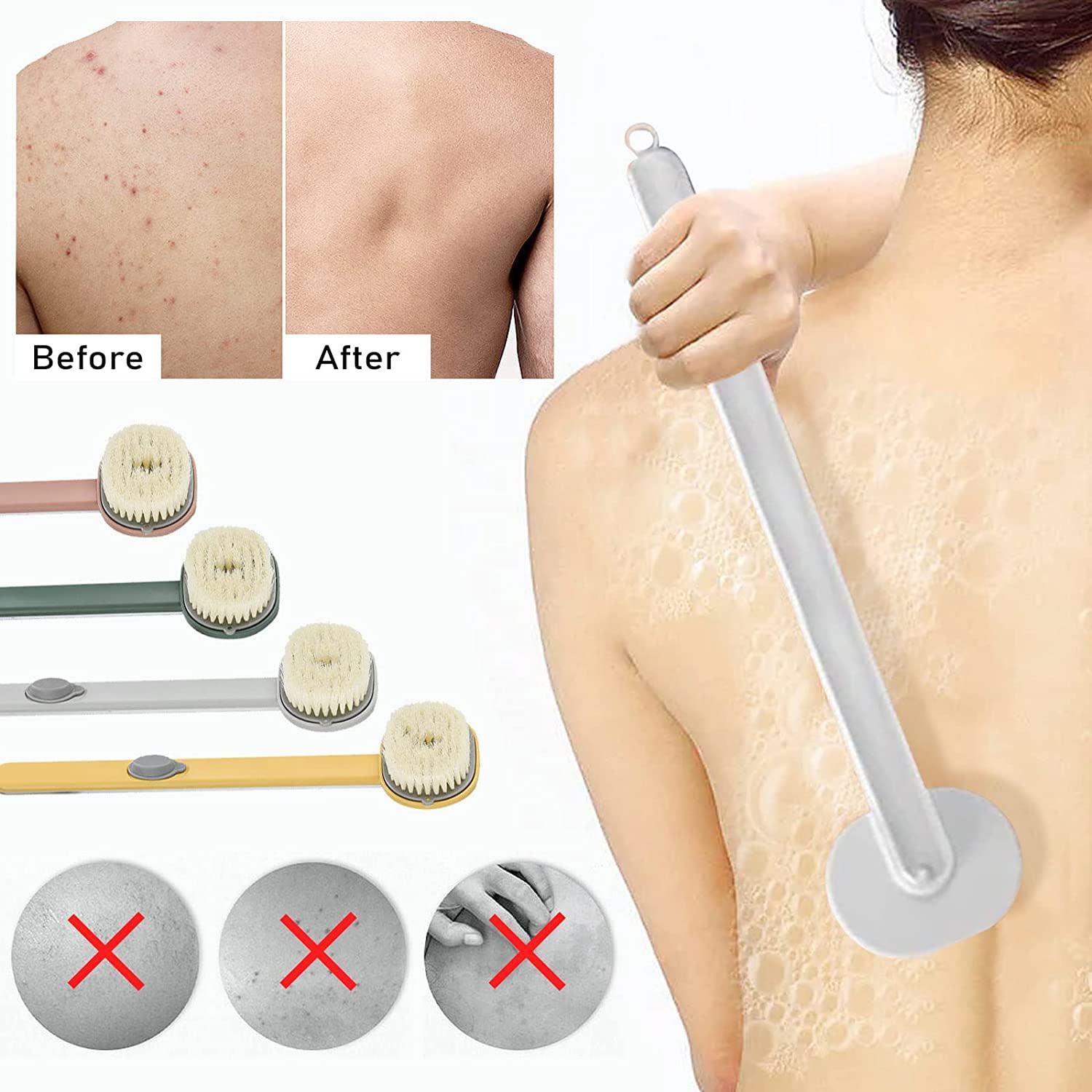 (💥Last Day Promotions-50% OFF)--Long Handle Bath Massage Cleaning Brush-BUY 3 GET 20% OFF & FREE SHIPPING