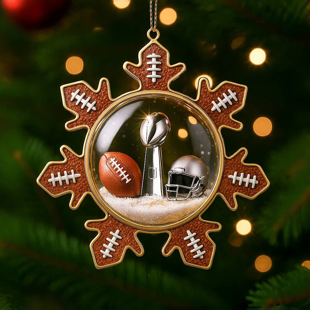 Baseball & Football Snowflake Ornament