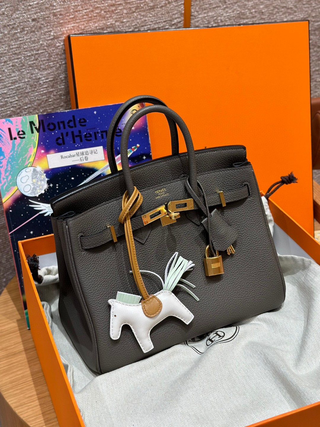 Hermes Birkin 8FGris Etain Handbag (Handmade to Order)