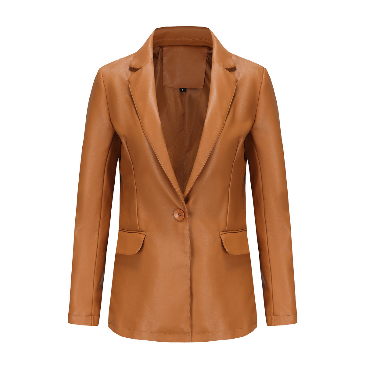 Long sleeved jacket women single button commuter casual leather jacket suit