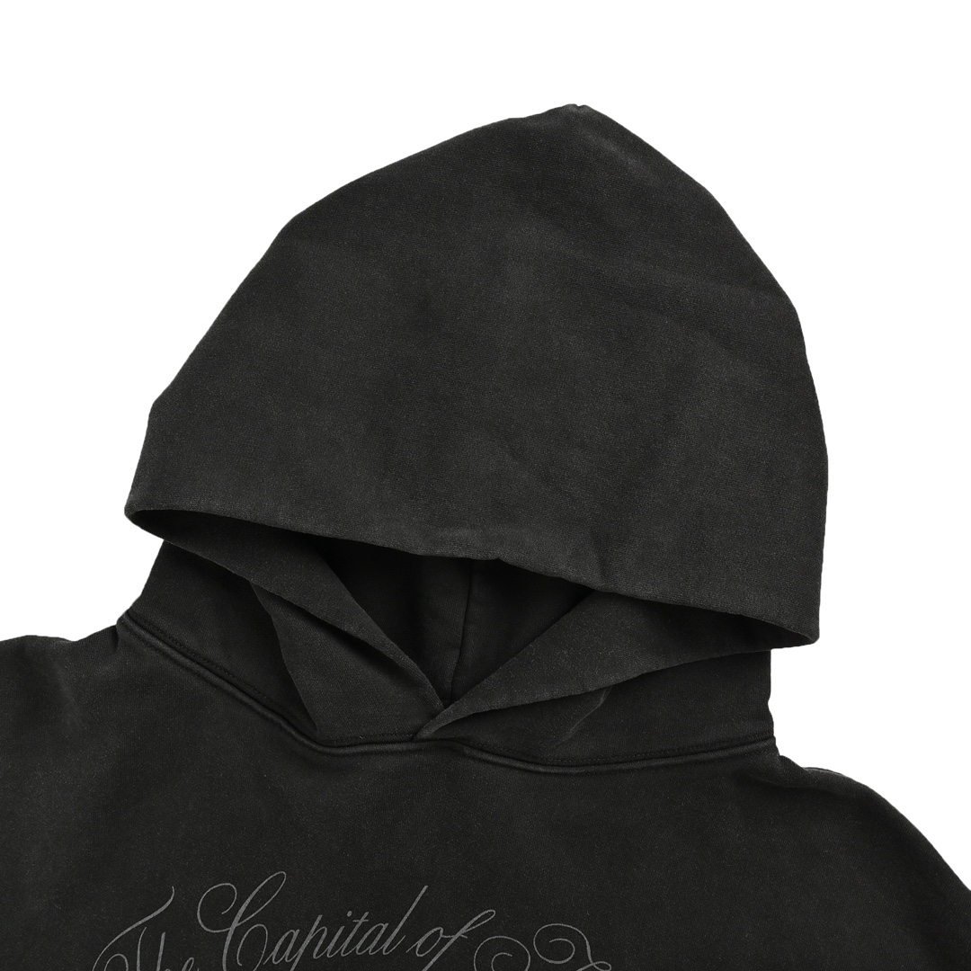 Balenciaga 24Fw Tower Print Washed Hoodie