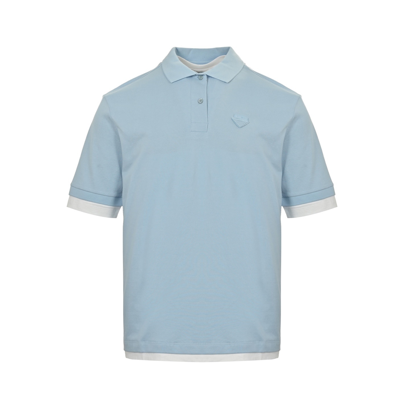 Prada 25ss jersey patch fake two-piece Polo short sleeve