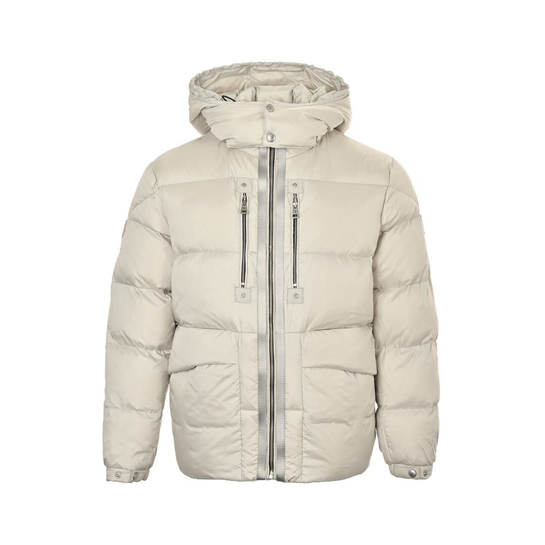 Moncler joint series double zipper white goose down hooded down jacket