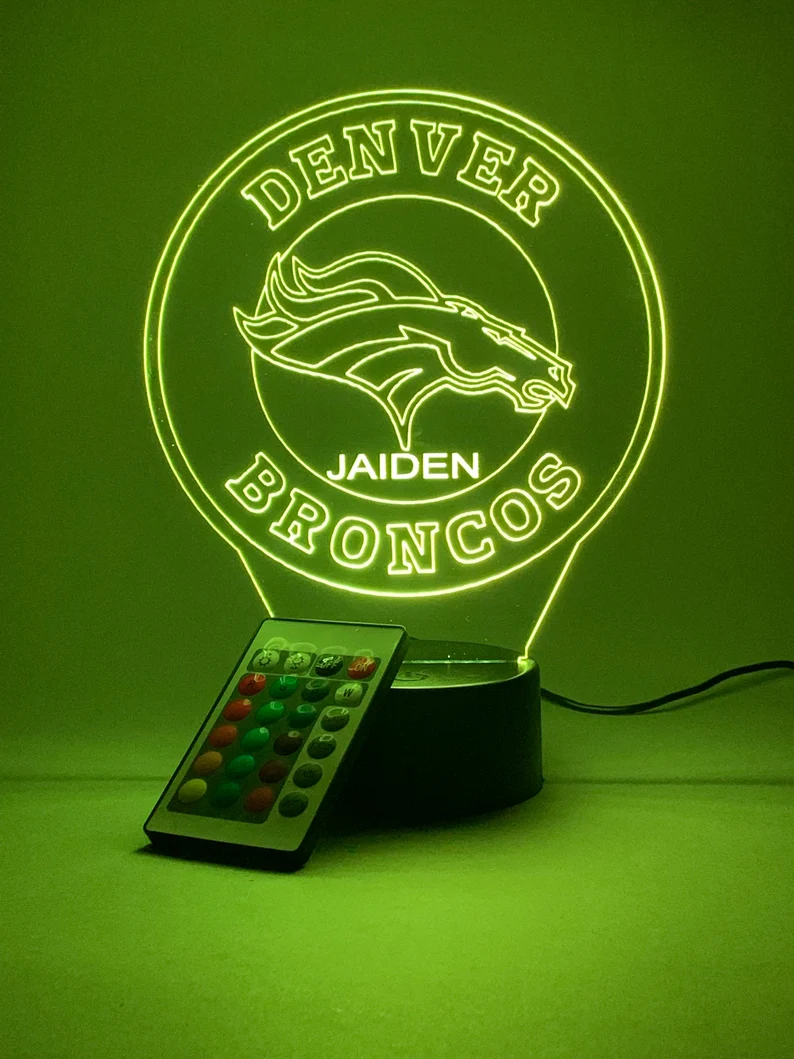 DENVER BRONCOS 3D LAMP PERSONALIZED