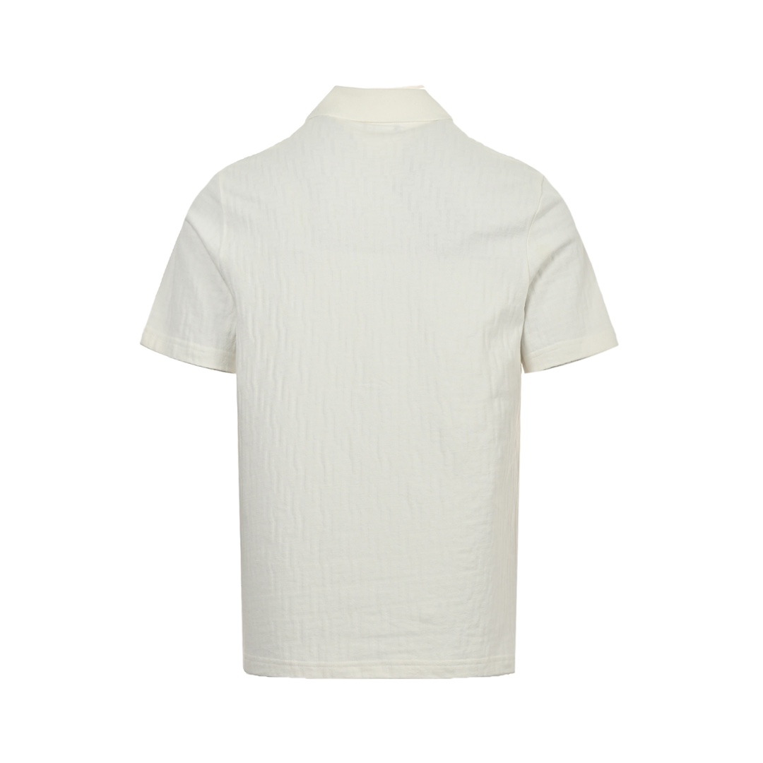 Fendi 24ss three-row snap button dark jacquard Polo short sleeve