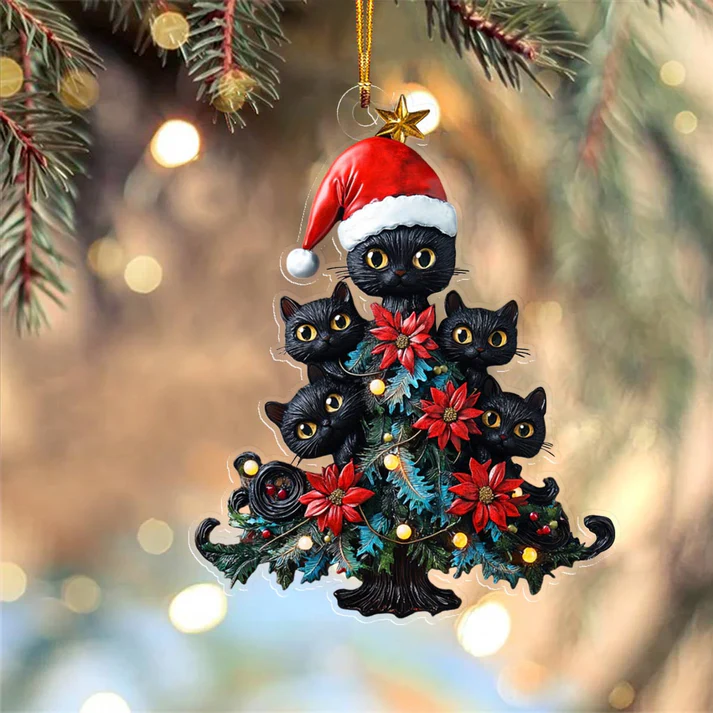 Black Cat Christmas tree Christmas Ornaments