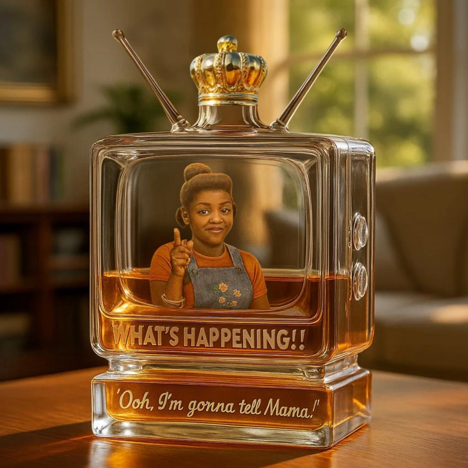Rerun Evans “What’s Happening!!” Commemorative Whiskey Bottle