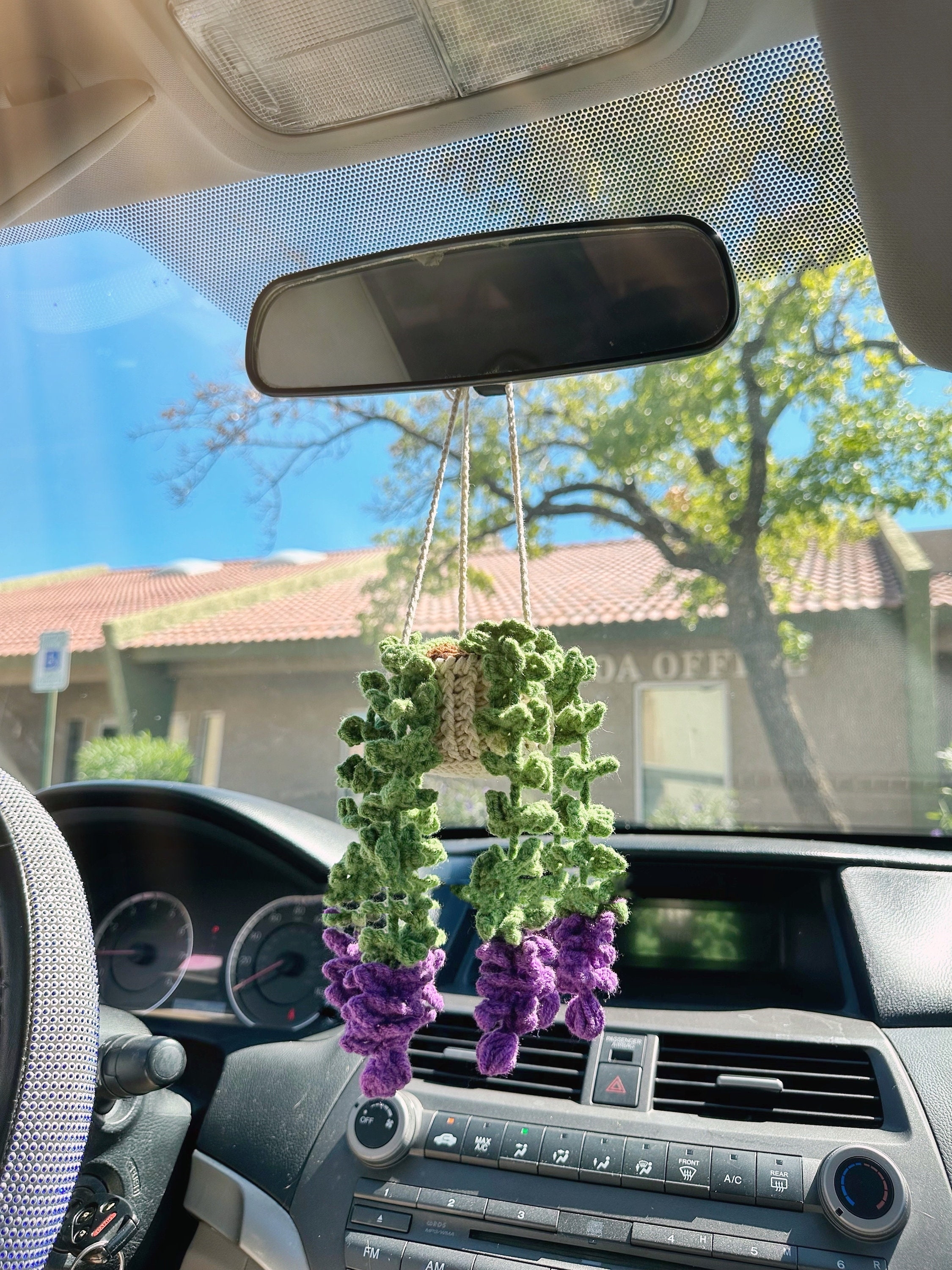 ON SALE🔥Crochet Pink and Purple Vine Botanical Charms, Women's Car Accessories