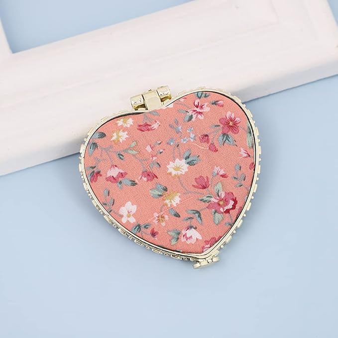 ❤️❤️Vintage Fabric Printed Double-Sided Folding Small Mirror 🔥(Pack of 4)