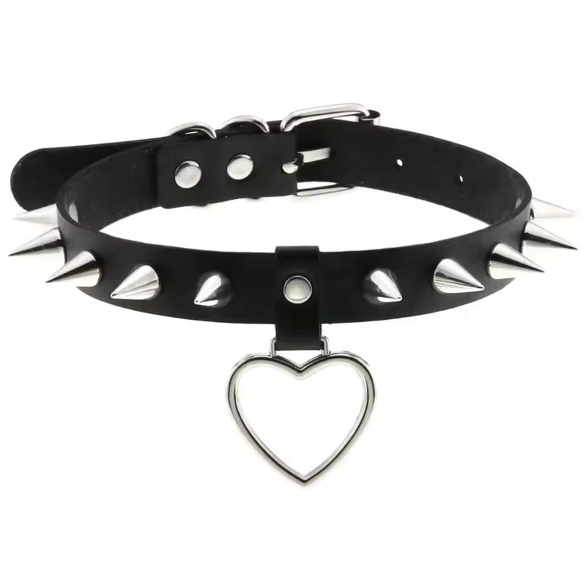 Black Punk Leather Chokers