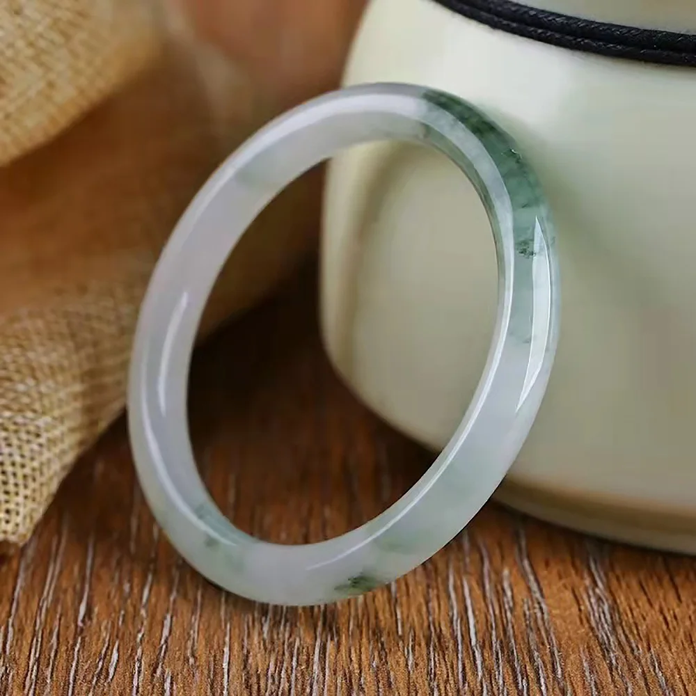 Golden Silk Jade Round Bangle Bracelet Natural Chalcedony Women's Handring High Quality Fine Jewelry Fashion Accessories